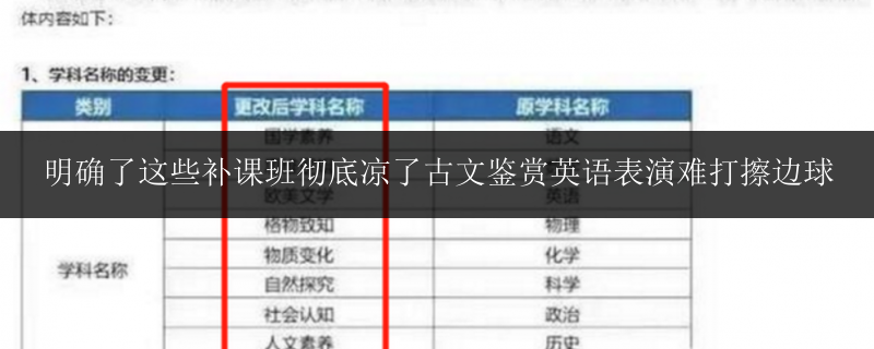 明確了這些補(bǔ)課班徹底涼了古文鑒賞英語表演難打擦邊球