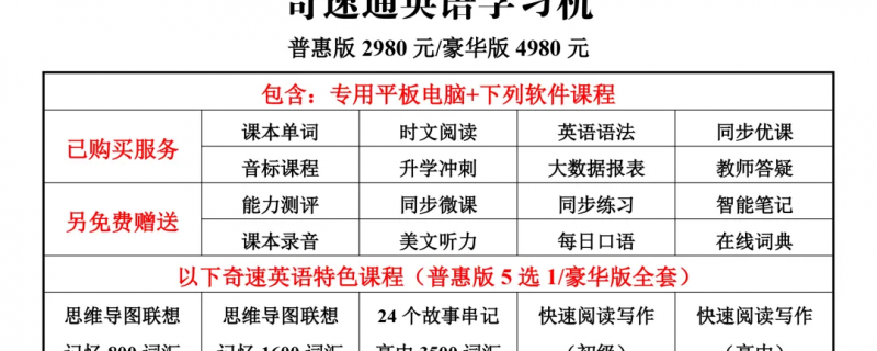 奇速英語英語在線教育 推薦初高中生學習平板電腦(家教機)一臺好的